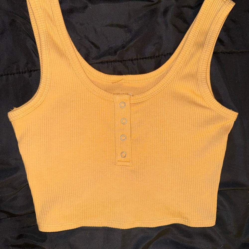 AERO Yellow Ribbed Tank Top